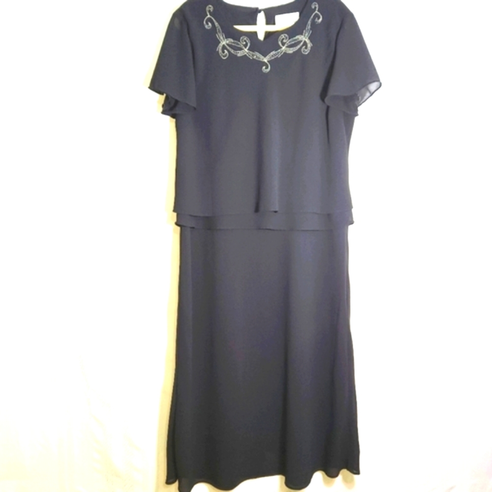 DANI MAX WOMEN'S BLACK LAYERED DRESS SIZE SEE PICTURES FOR MEASUREMENT